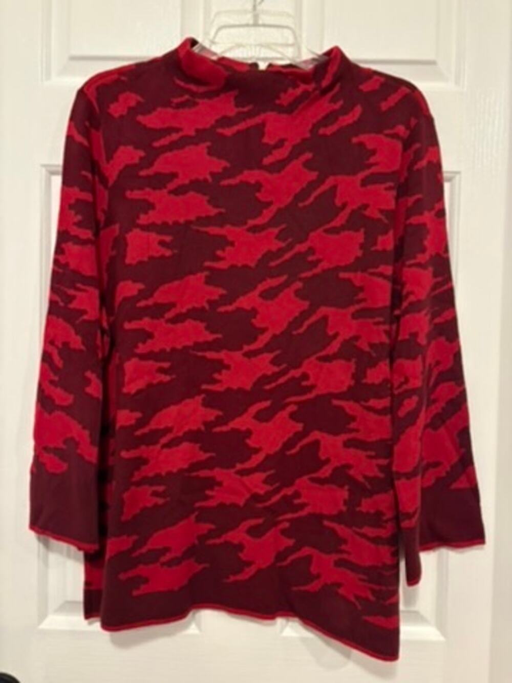 Chicos red sweater zebra print size 3 XL